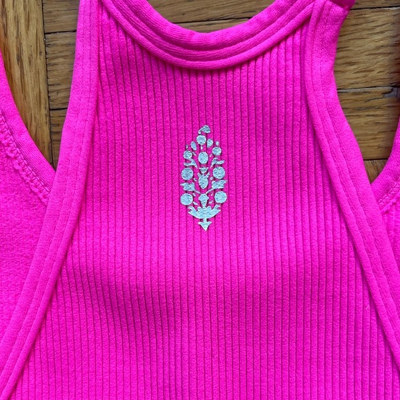 NWOT Free People Happiness Runs Long Crop Top in Hot Pink Size XL - Picture 6 of 12